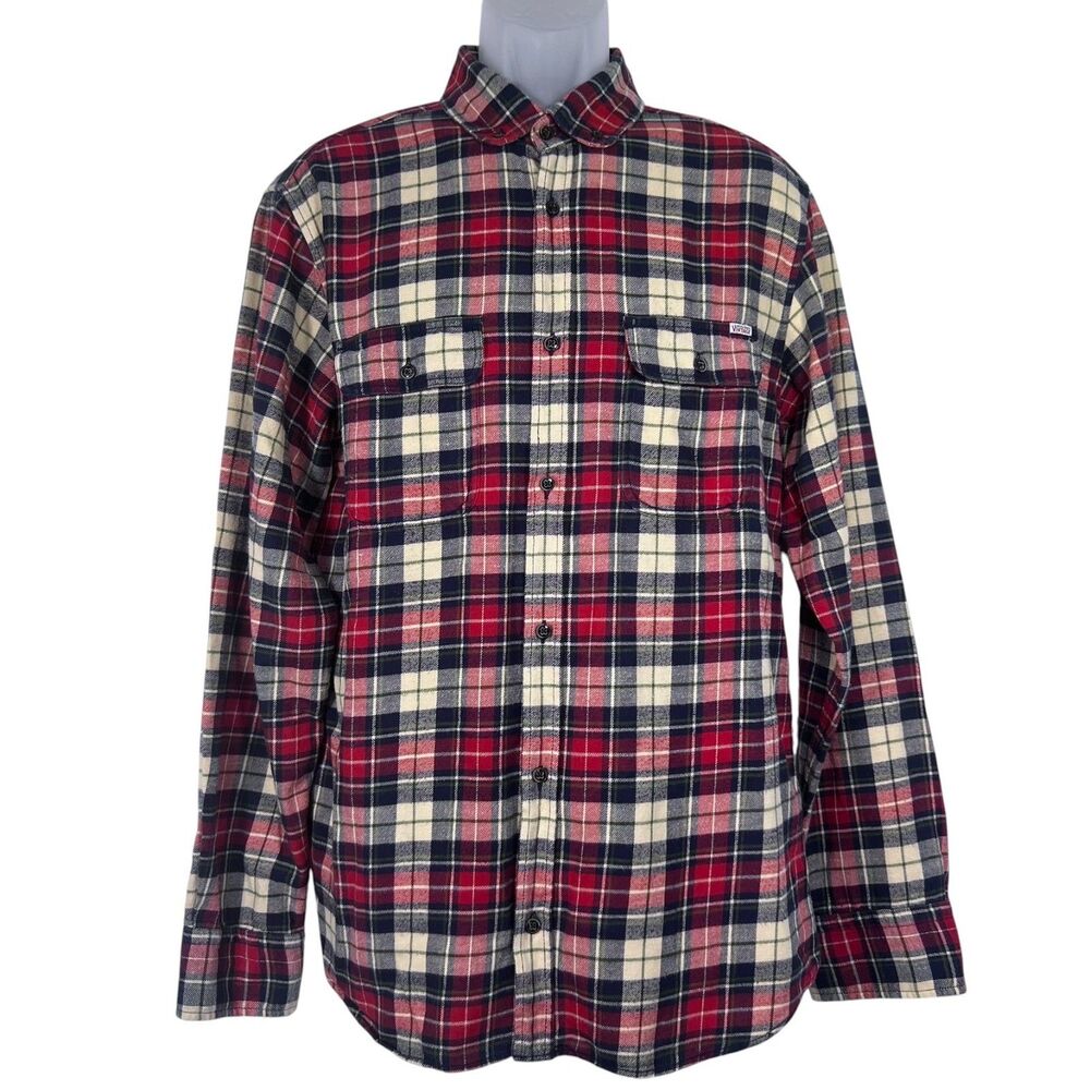 Jack & Jones Vintage Clth Co Plaid Flannel Shirt XL Cotton Heritage Workwear Red